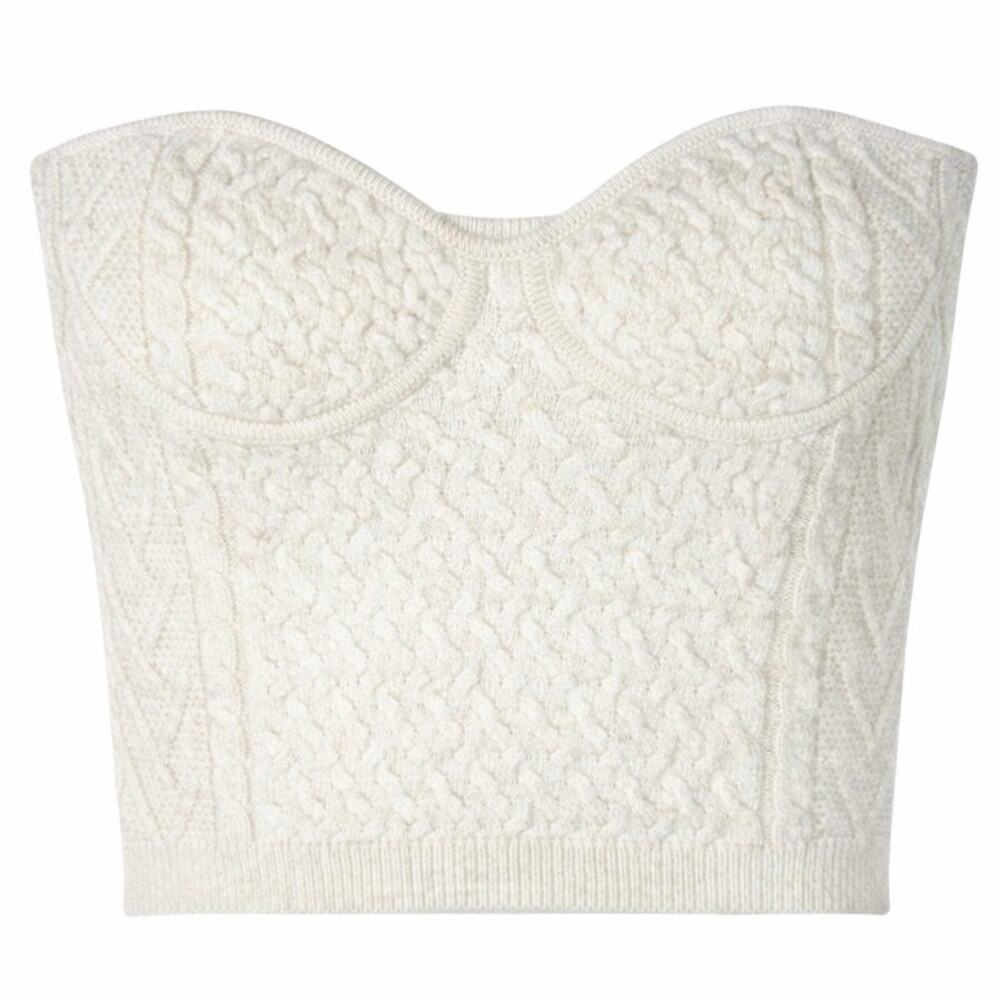 Le Lis Cable Knit Top Sweater Top Size Large Cream NWT